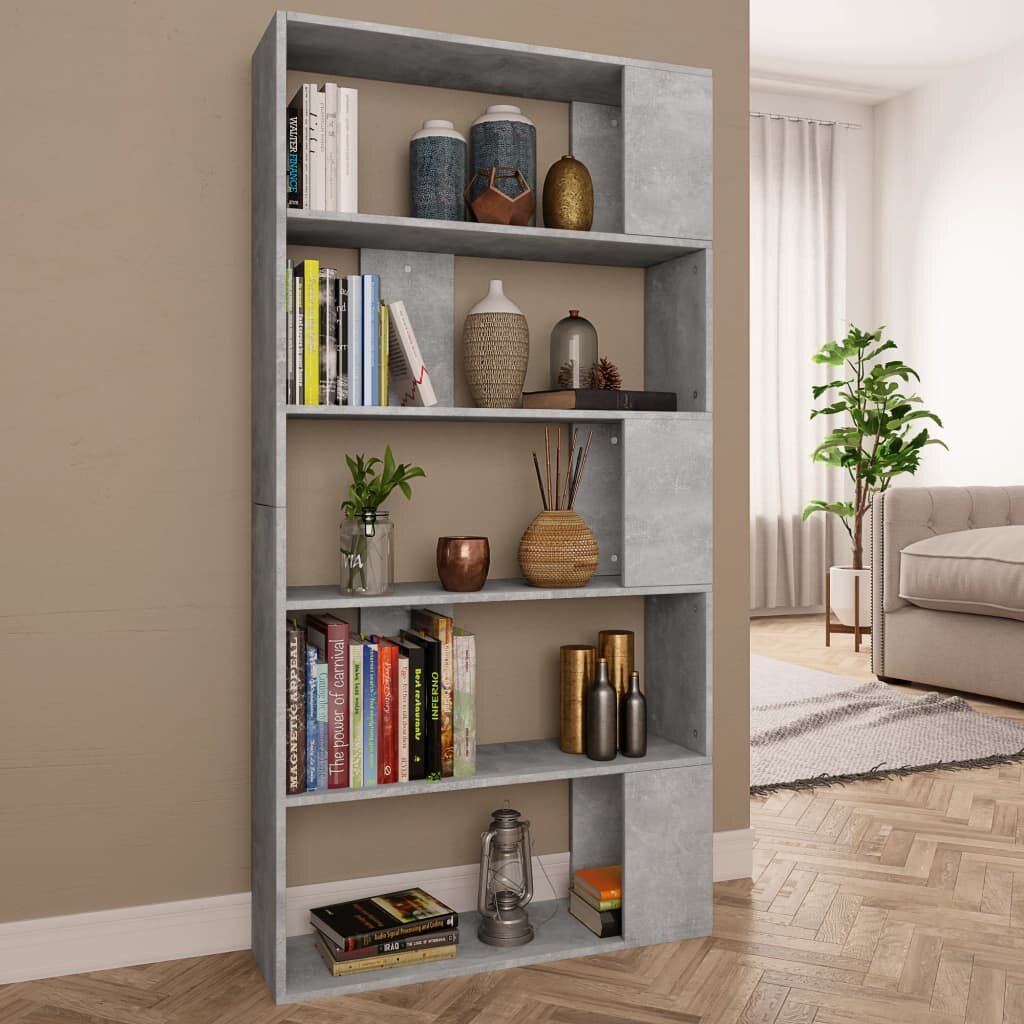 Book Cabinet/Room Divider Concrete Gray 31.5"x9.4"x62.6" Chipboard