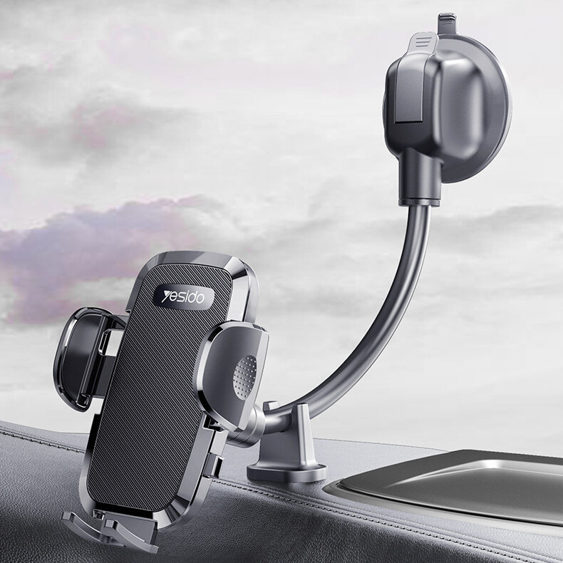 Yesido C140 Voorruit / Dashboard Flexibele Verstelbare Arm Zwanenhals Auto Zuignap Mobiele Telefoon 