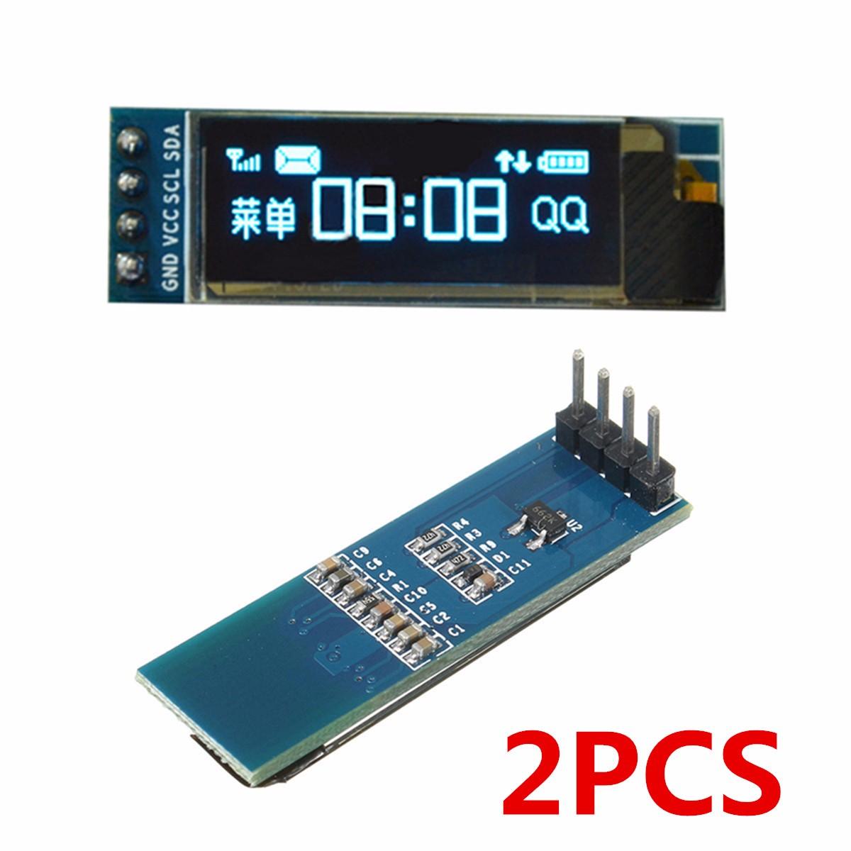 2Pcs Geekcreit 0.91 Inch 128x32 IIC I2C Blue OLED LCD Display DIY Oled Module SSD1306 Driver IC