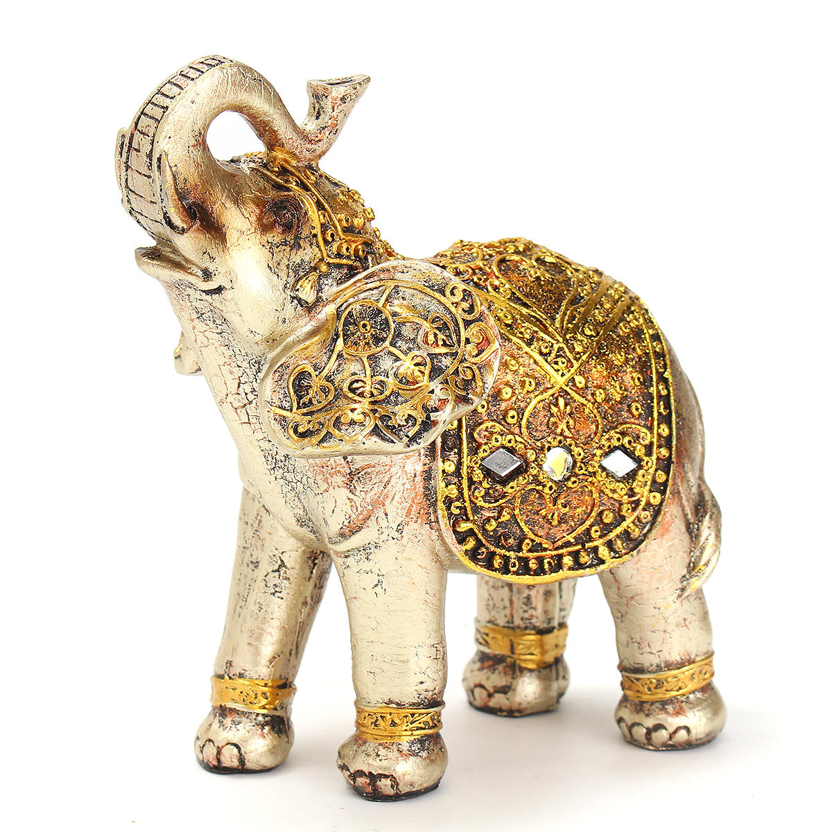 7 stks hars mini exotische olifanten ornamenten olifant thuiskantoor decoratie decoratieve hardware