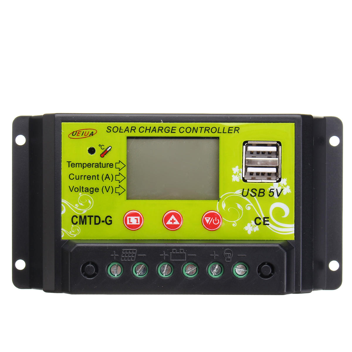 CMTD-G 10A 12V/24V LCD PWM Solar Charge Controller Dual USB Solar Panel Battery Regulator