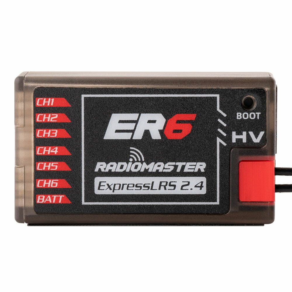 

Radiomaster ER6 2.4GHz 6CH ExpressLRS ELRS RX 100mW PWM Receiver Support Voltage Telemetry for FPV RC Drone Airplane Gli