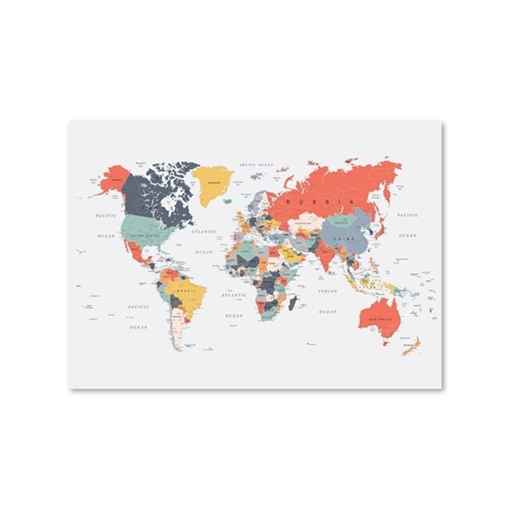 Frameless World Map Poster Print Colorful HD Wall Art Canvas Hanging Background Picture for Living Room Home Decoration, Banggood  - buy with discount