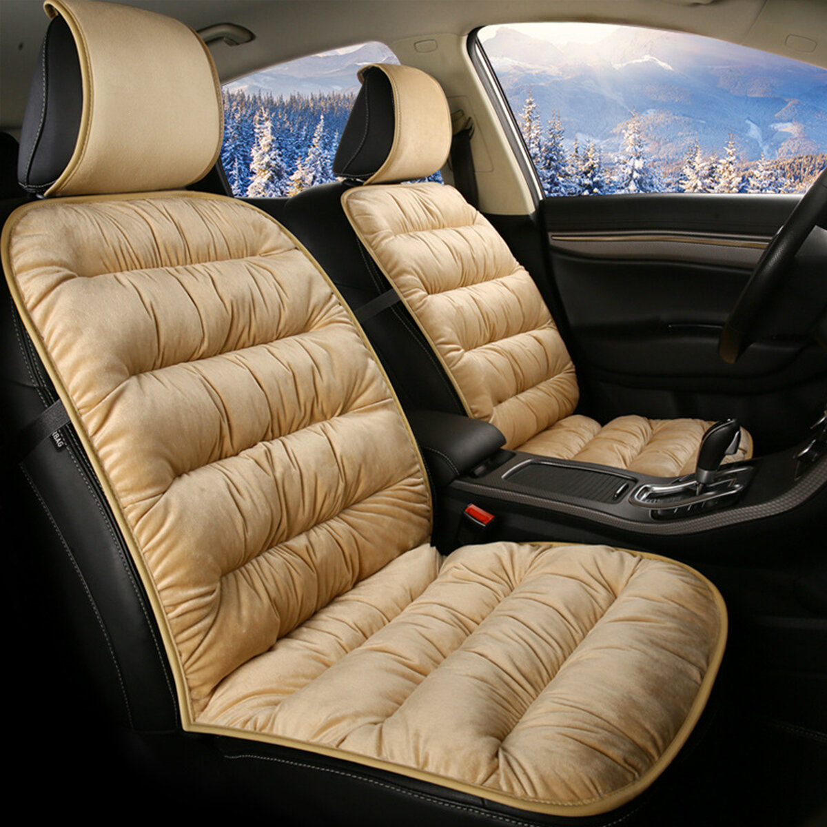1 ST Auto Warm Zitkussen Winter Pluche Comfortabele Universele Seat Bescherming Pad