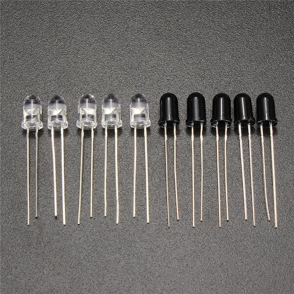 X 10 LED 3mm Infrarouge 940 NM Photodiode Récepteur Diode Ir PC