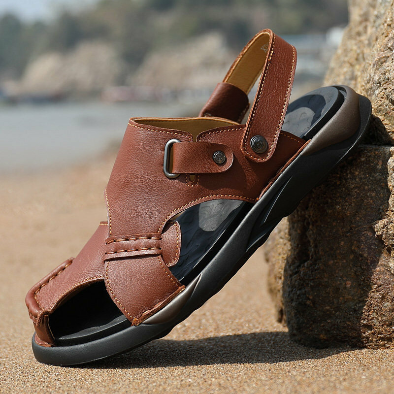 

Men Microfiber Soft Sole Non Slip Lightweight Closed Toe Casual Beach Sandals
