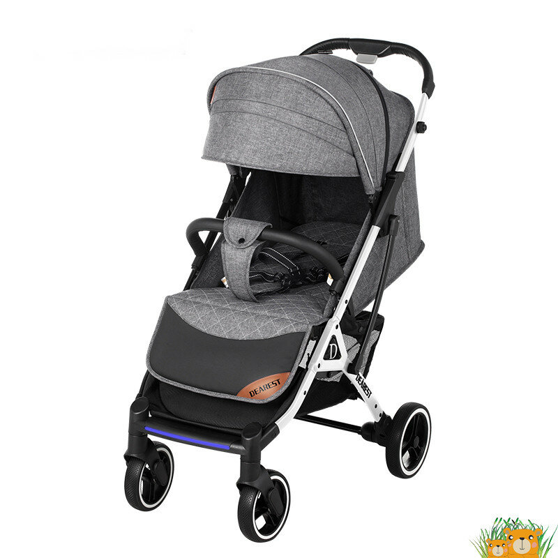 

[EU Direct] DEAREST 819 Baby Cart 3 in 1 Children Cart Adjustable Shopping Car Windproof Carriage Reclining Pushchair Li