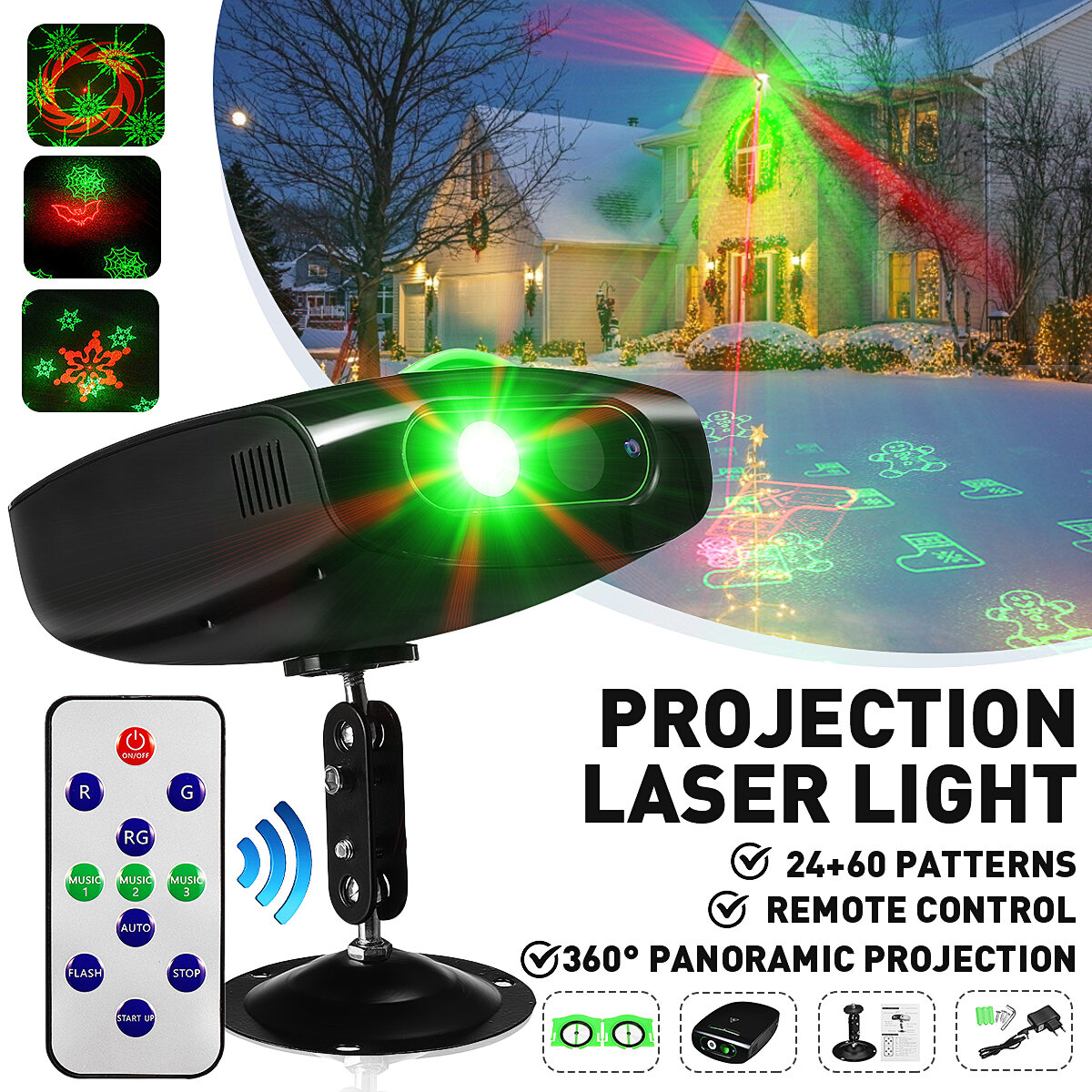 

84 Patterns Colorful LED RGB Laser Light Projector Disco DJ Stage Party KTV Christmas Lamp AC85-260V