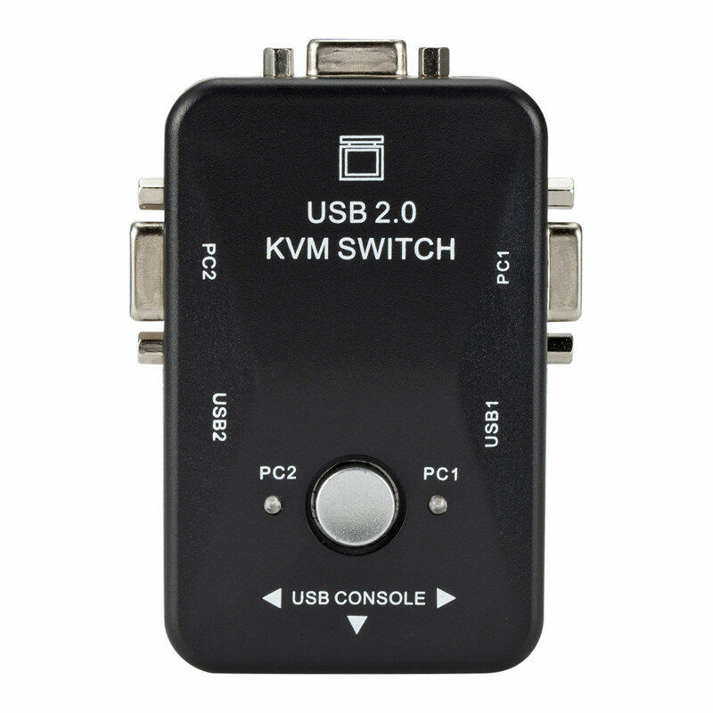 

GRWIBEOU HW1701 2 Port USB HDMI Manual KVM Switcher 2 In 1 Out 4K 1080P VGA Splitter Box for Sharing Keyboard Mouse Moni