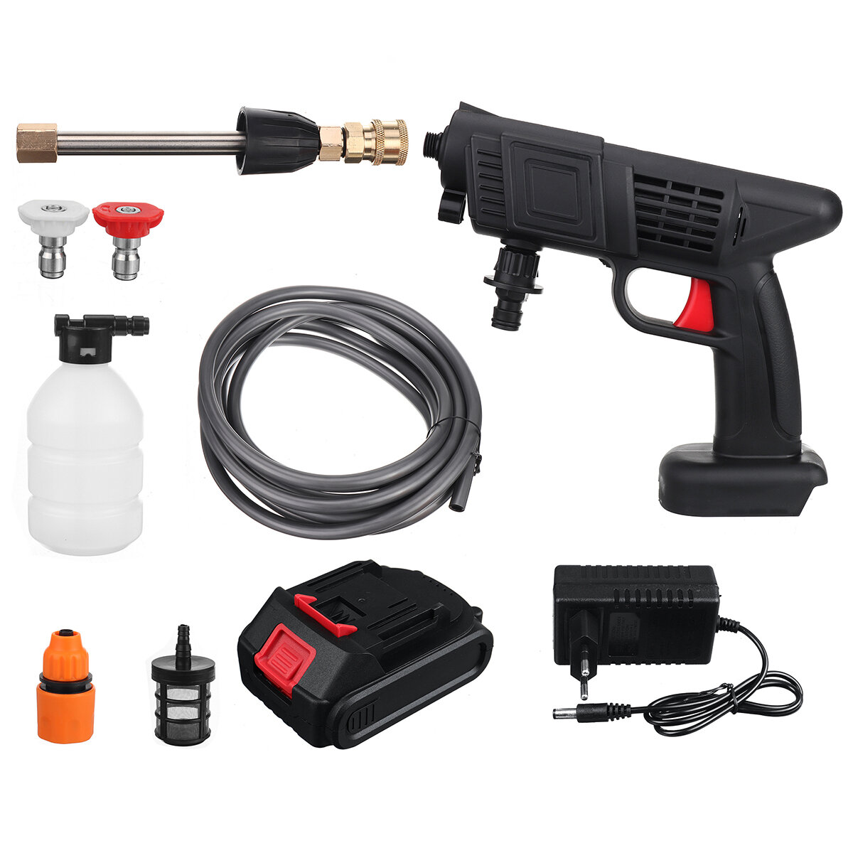 600W 20000mAh Wireless High Pressure Car Washer Guns Portable Water Pump Kit Handheld Sprayer W/ 1/2pcs Battery