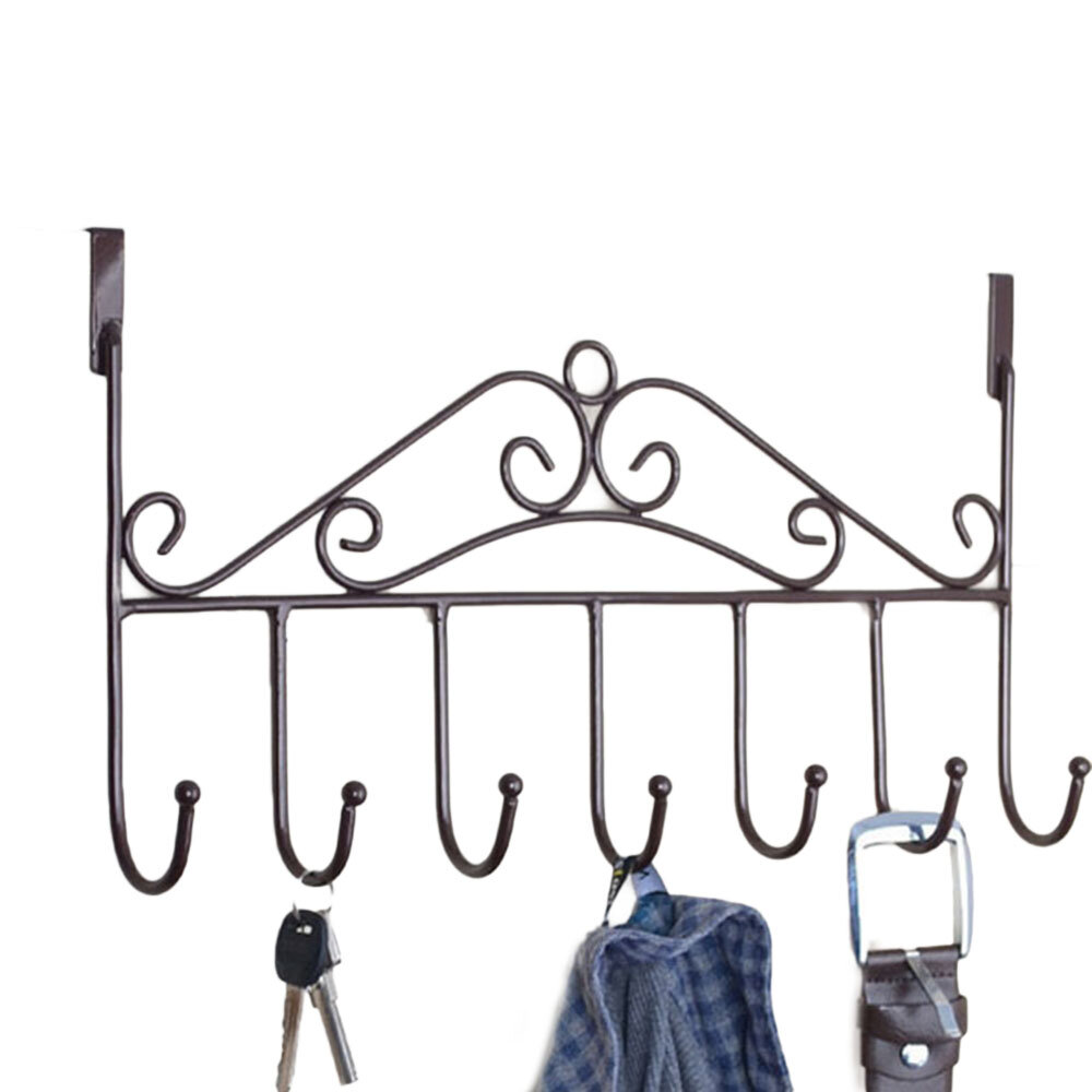 European Door BackHanger Hanging Rack Holder Hook For Bag Towel Coat Clothes Hat Iron Decorative 5 Hooks
