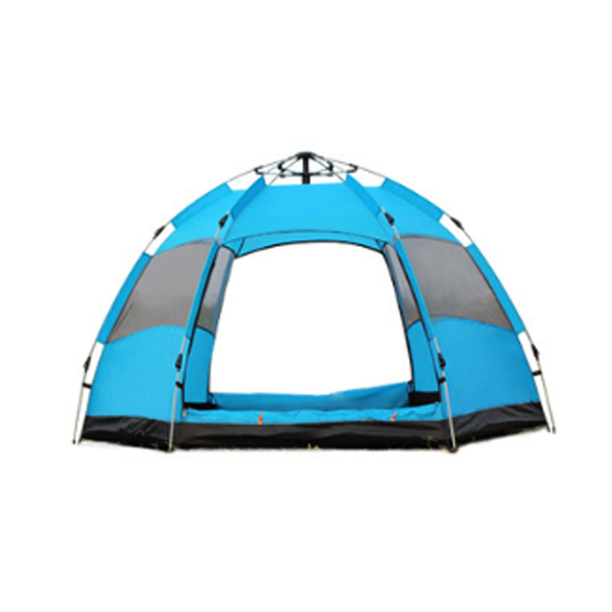3-5人用の完全自動テント、防水性、クイックオープン、アウトドアファミリーキャンプ、ハイキング、釣り、日除け - オレンジ/グリーン/ブルー。