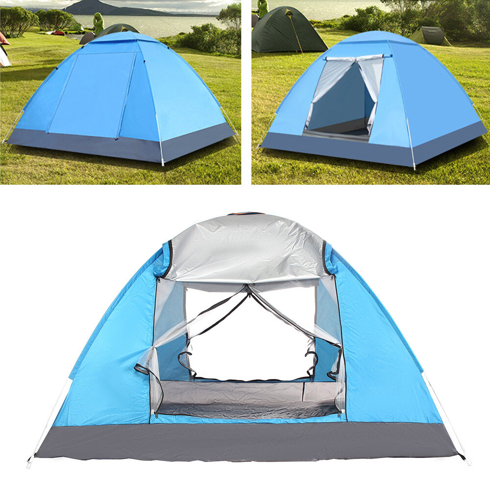 IPRee? 3-4 People Fully Automatic Camping Tent 2 Door Waterproof Windproof UV-Protection Sunshade Ca