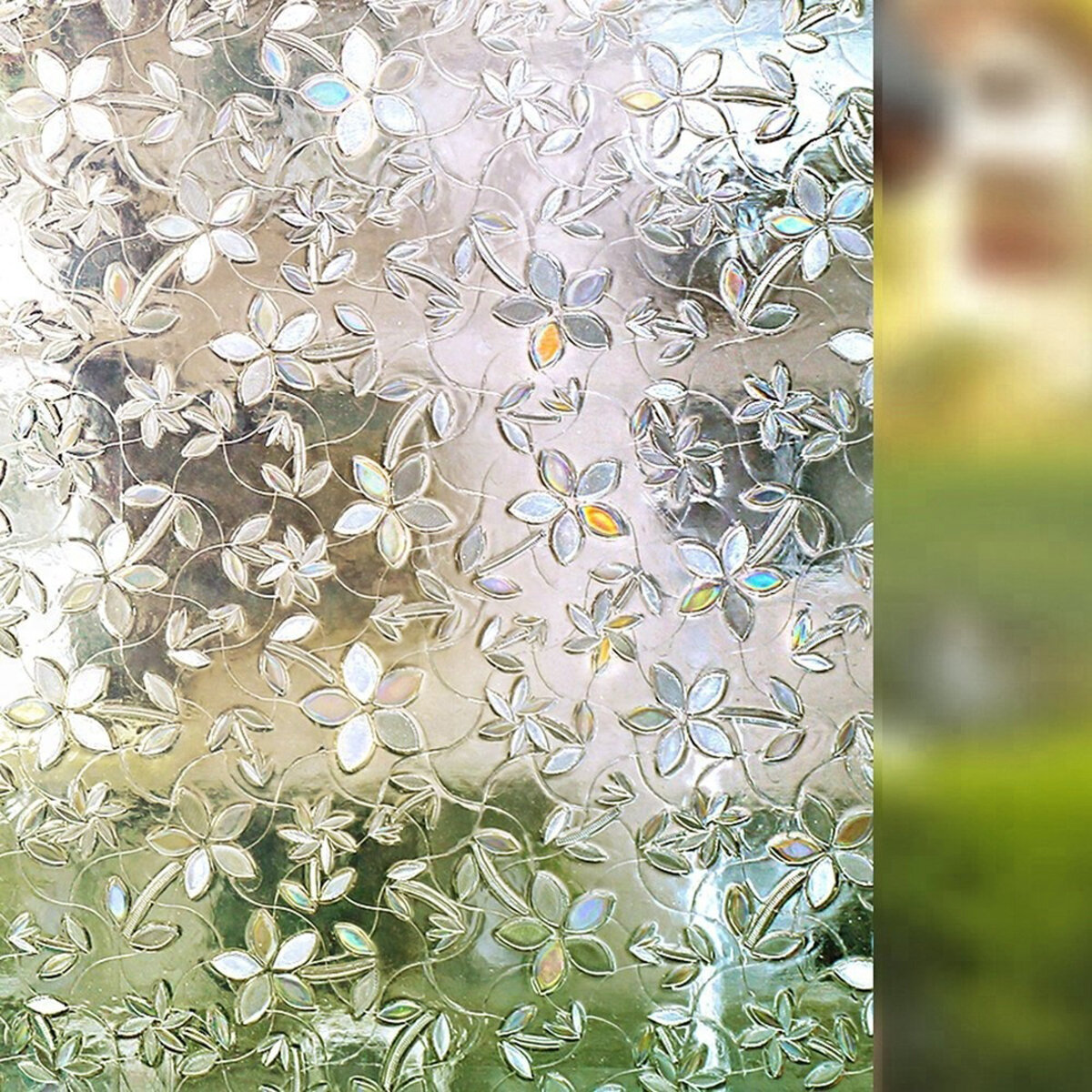Frosted Window Film Flower Window Sticker Privacy Anti-UV Office Home Decoration