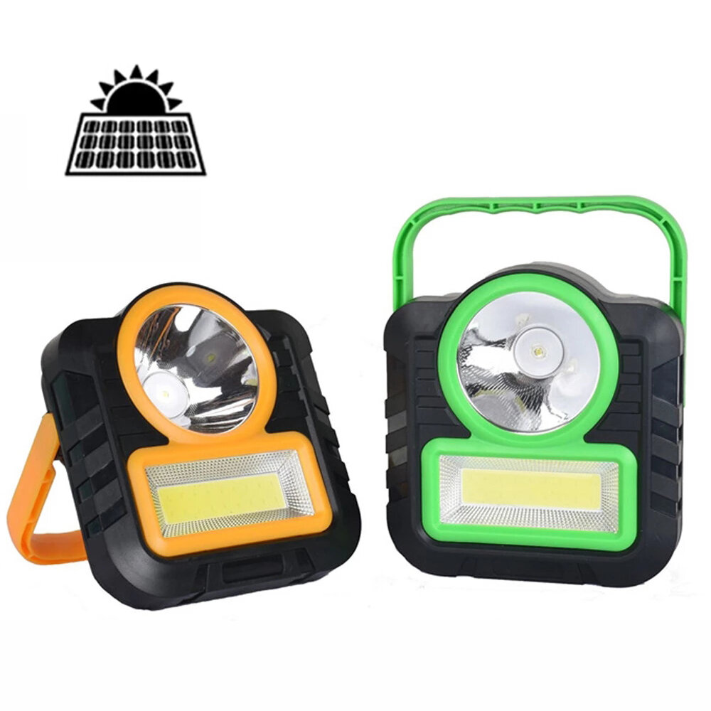 XANES® LED COB Solar Lamp Camping Light USB Portable Work Light Flashlight Lantern Emergency Outdoor Tent Light
