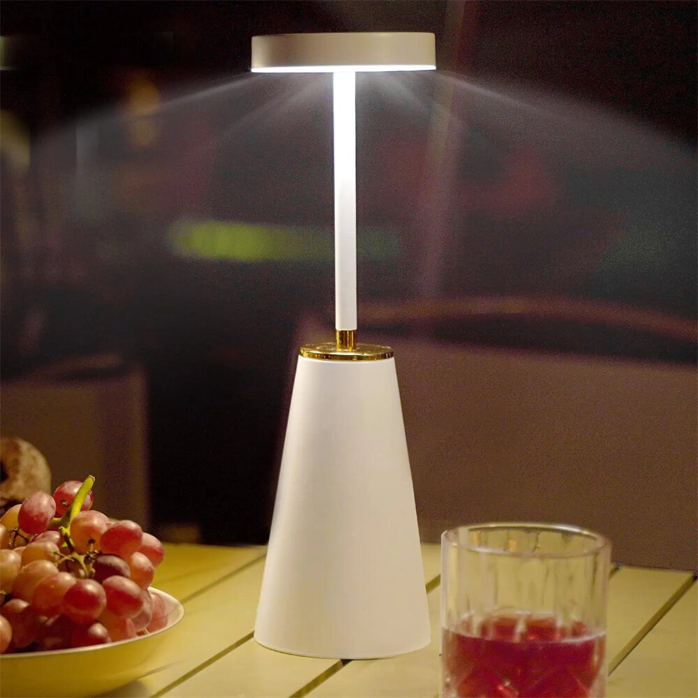 

LED Table Lamp for Nightstand Cordless 3 Colors Dimmable USB Rechargeable Touch Desk Lamp for Bedroom Outdoor