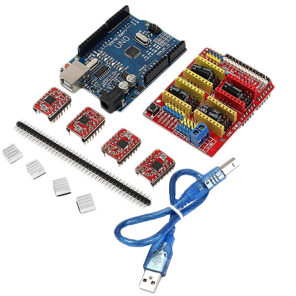 Geekcreit CNC Shield UNO-R3 Board 4xA4988 طقم سائق مع المشتت الحراري لطابعة حفارة ثلاثية الأبعاد