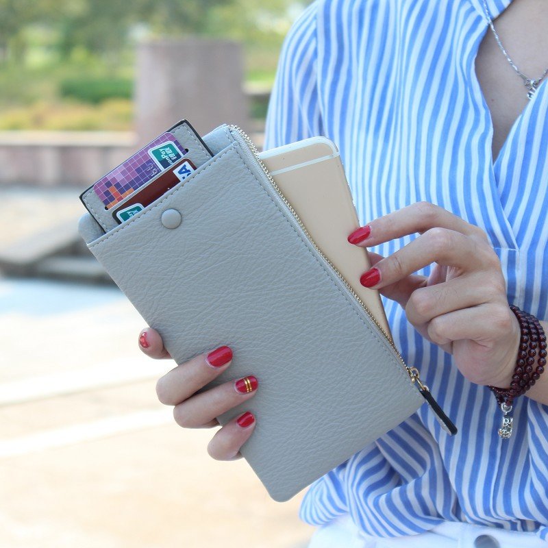 5,5 inch dames vintage Litchi Stria PU lange portemonnee telefoon tas handtas voor iPhone 7/7 Plus S