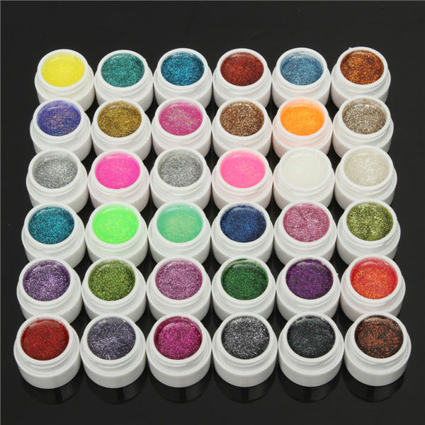 DANCINGNAIL 36 Colors 5ml Small Glitter Shiny Powder UV Gel Builder Nail Art DIY Manicure