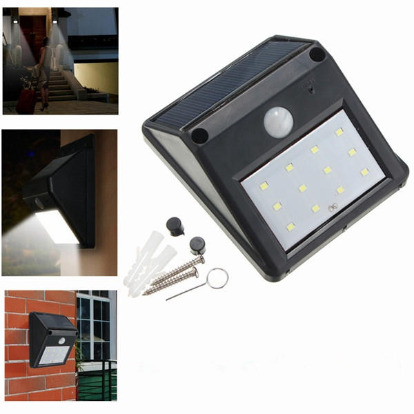 LED Solar Flood Light PIR Motion Sensor Wall Light Lamp Security Garden U7K7 