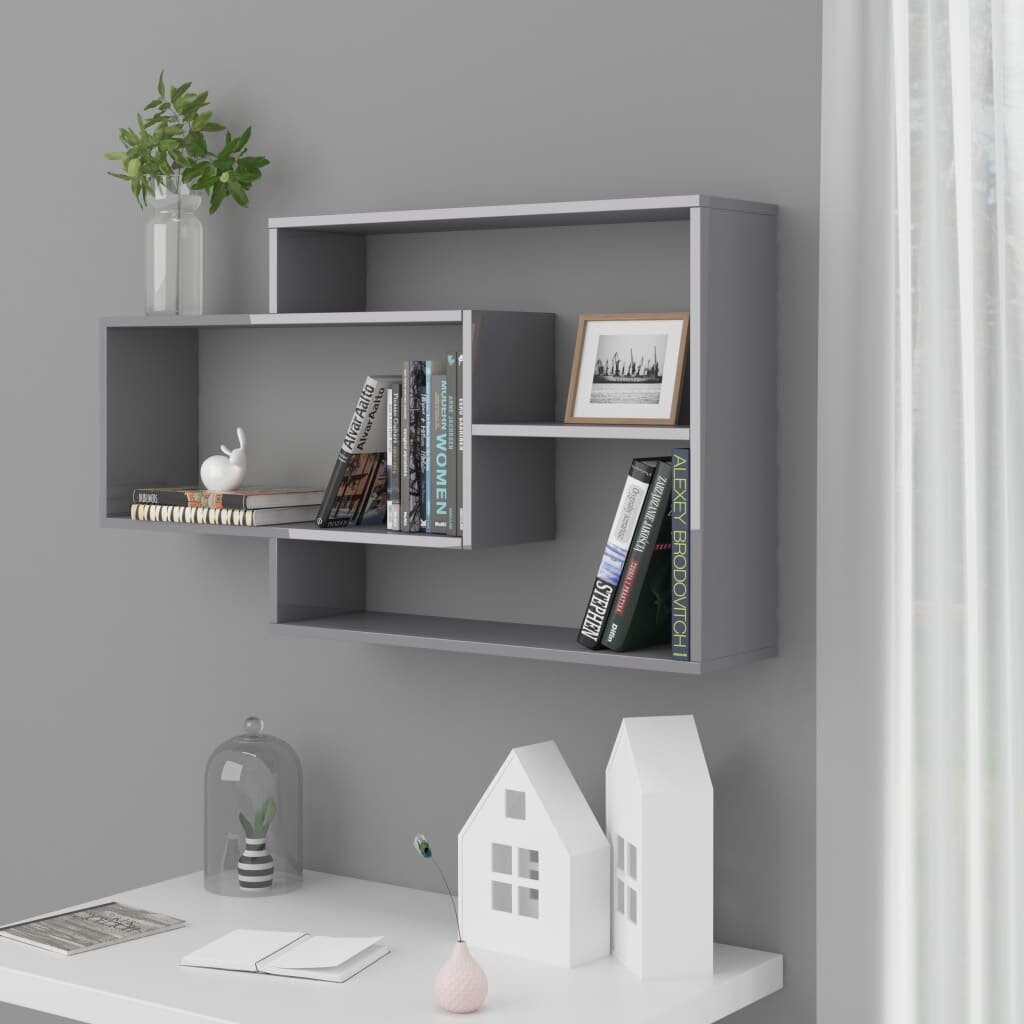 

Wall Shelves High Gloss Gray 40.9"x7.9"x23" Chipboard