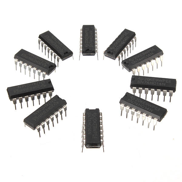 10st SN74HC14N 74HC14 IC-chip DIP-14 6 Invertting Schmitt-trigger
