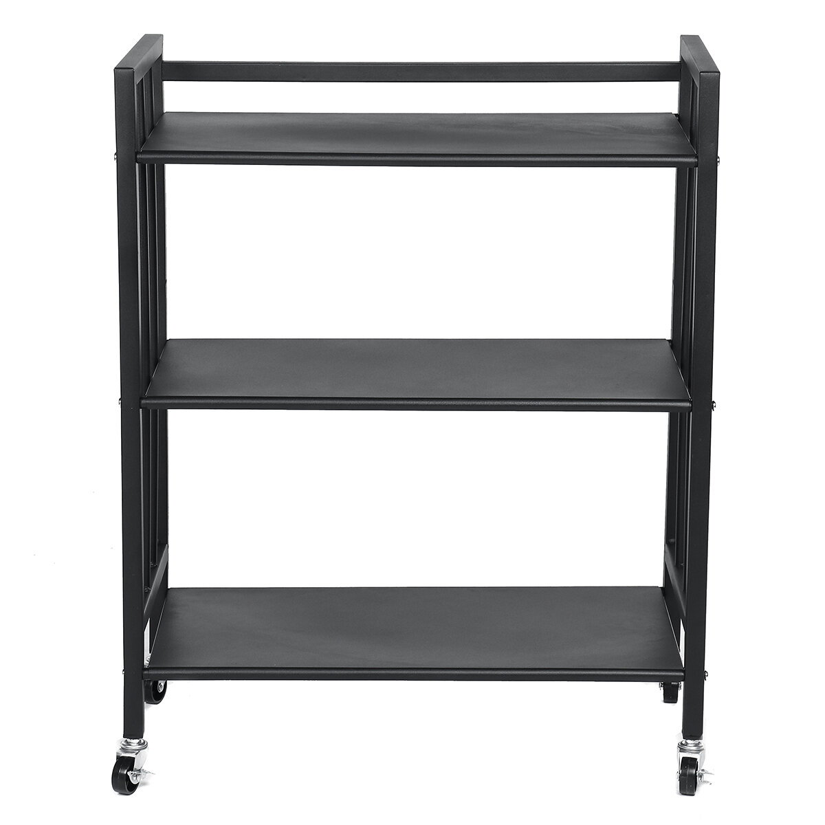 Storage Rack Three Layers with Wheels Saving Space Movable Shelf for Multiple Scenes