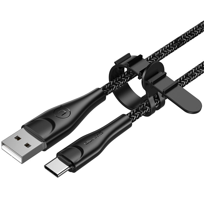 

USAMS U41 2A от USB-A до Тип-C Кабель для зарядки и передачи данных с плетеным сердечником 1M/длина 2 м для Huawei Mate5