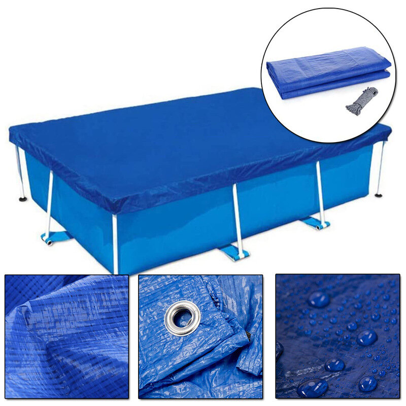 Multifunction Inflatable Swimming Pool Cover Large Size Dustproof Waterproof Square Round Cover Cloth Lip Mat Sunshade C