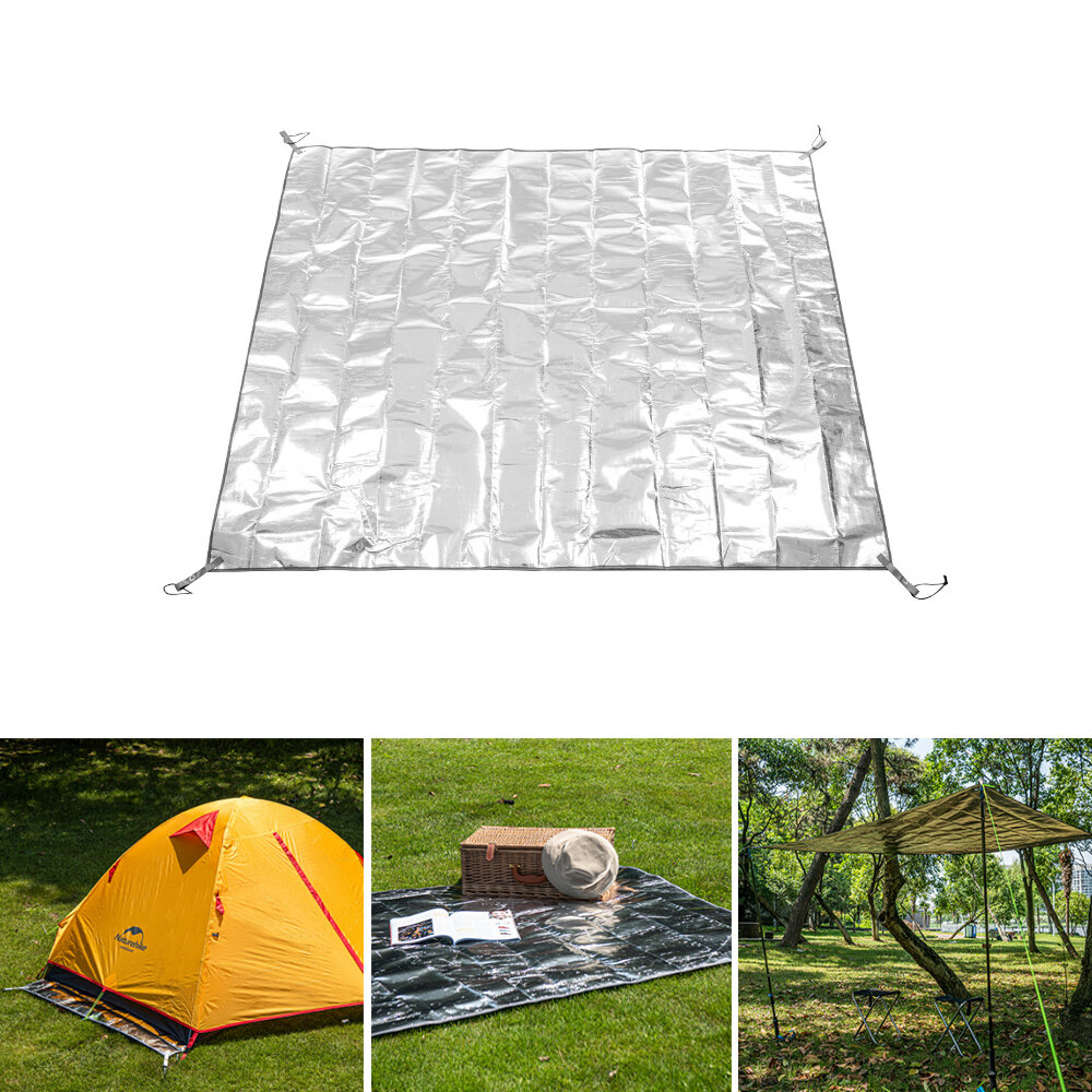 Naturehike 125/160 / 180x200cm Tappetino da picnic multifunzione 3 strati Tappetino per ombrellone impermeabile in alluminio