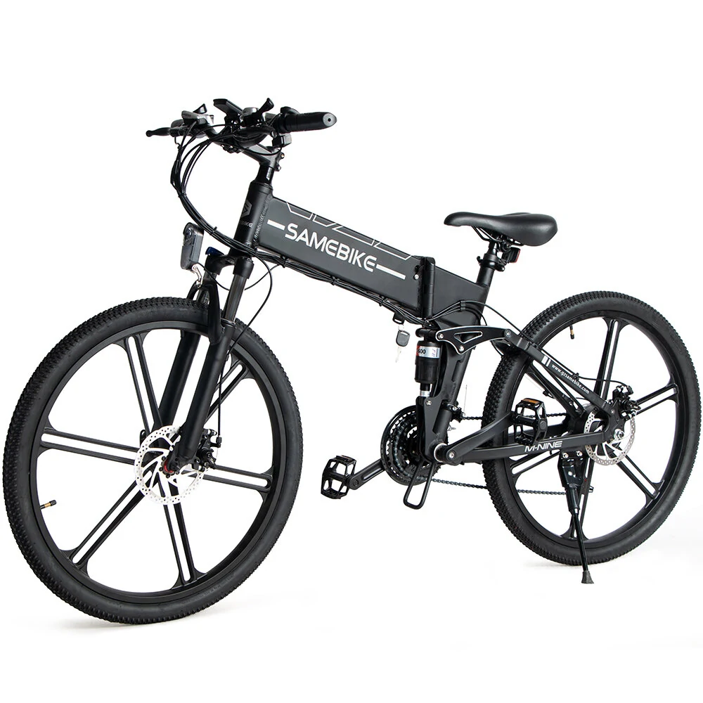 [EU Direct] SAMEBIKE LO26-II 10Ah 48V 500W 26 Inches Moped Electric Bike Smart Folding Bike 25-35km/h Max Speed 80km Mileage Max Load 100-150kg With EU Plug Dual Dics Brake - Black