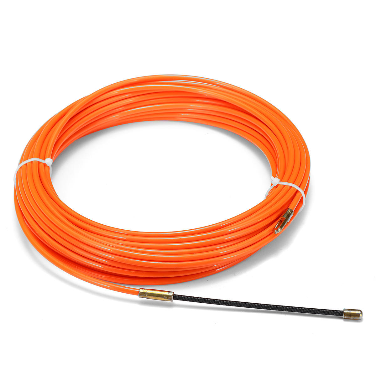 REFURBISHHOUSE 4Mm 15 MèTres De Guide Orange Nylon Cable éLectrique Push Pullers Duct Snake Rodder Fish Tape Wire 
