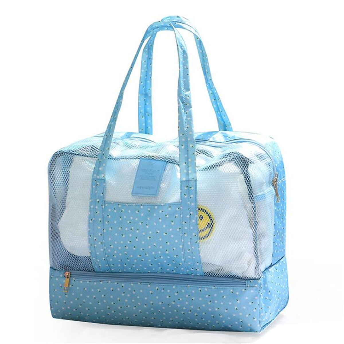 Outdoor Portable Women Mesh Beach Tote Bag Summer Travel Pouch Handbag