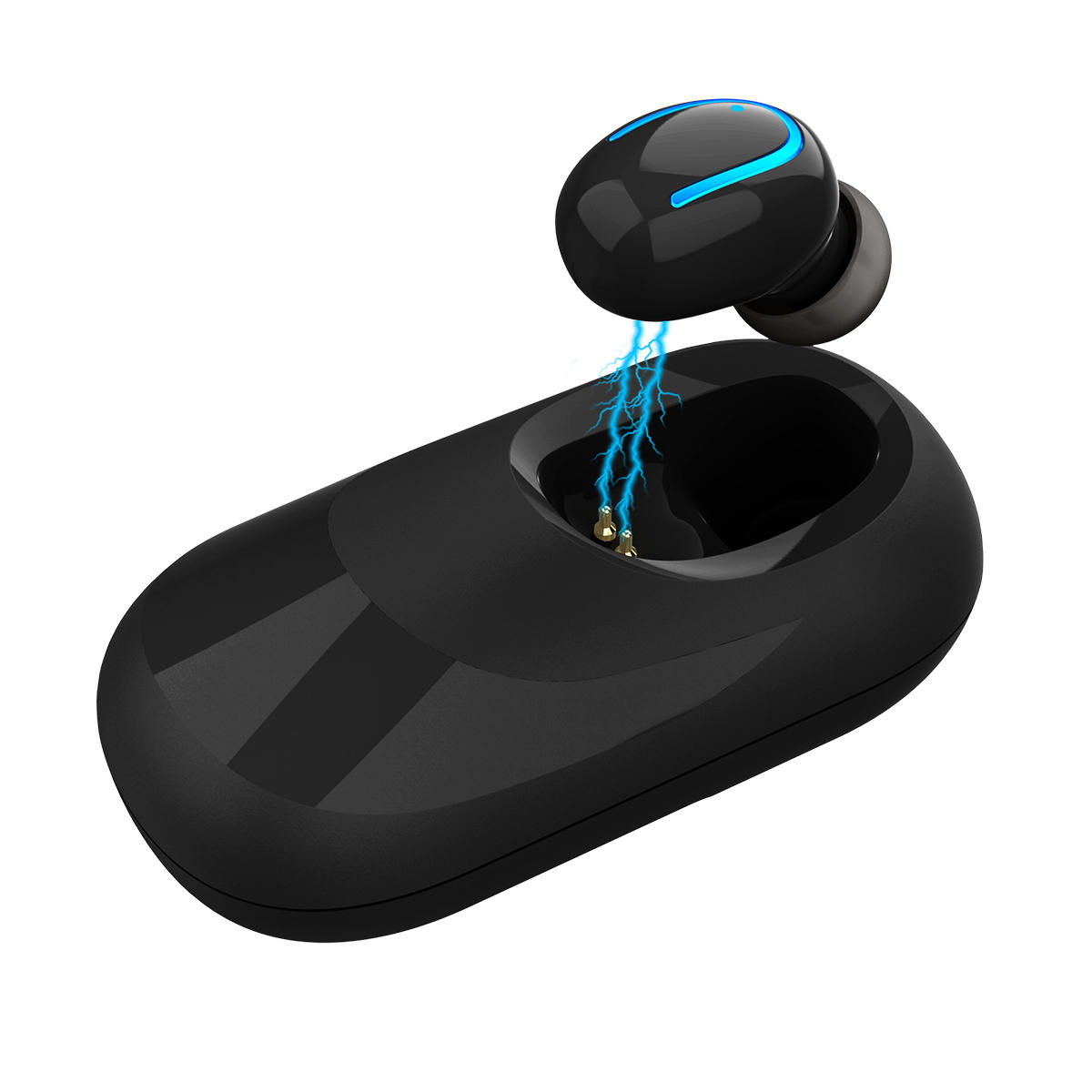 [Bluetooth 5.0] Mini draagbare draadloze oplader voor zonne-energie Oortelefoon Enkele in-ear headse