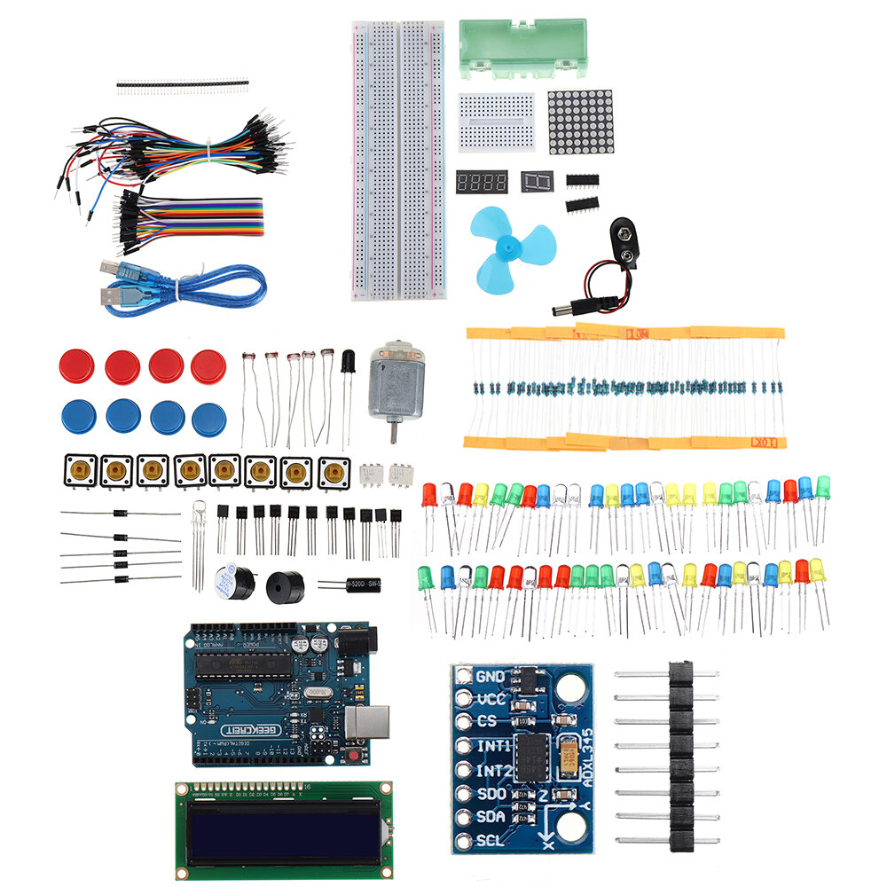 ADXL335 Starter Kit with Free 17 Classes UNO R3 LCD1602 Display Components Set Geekcreit for Arduino - products that wor