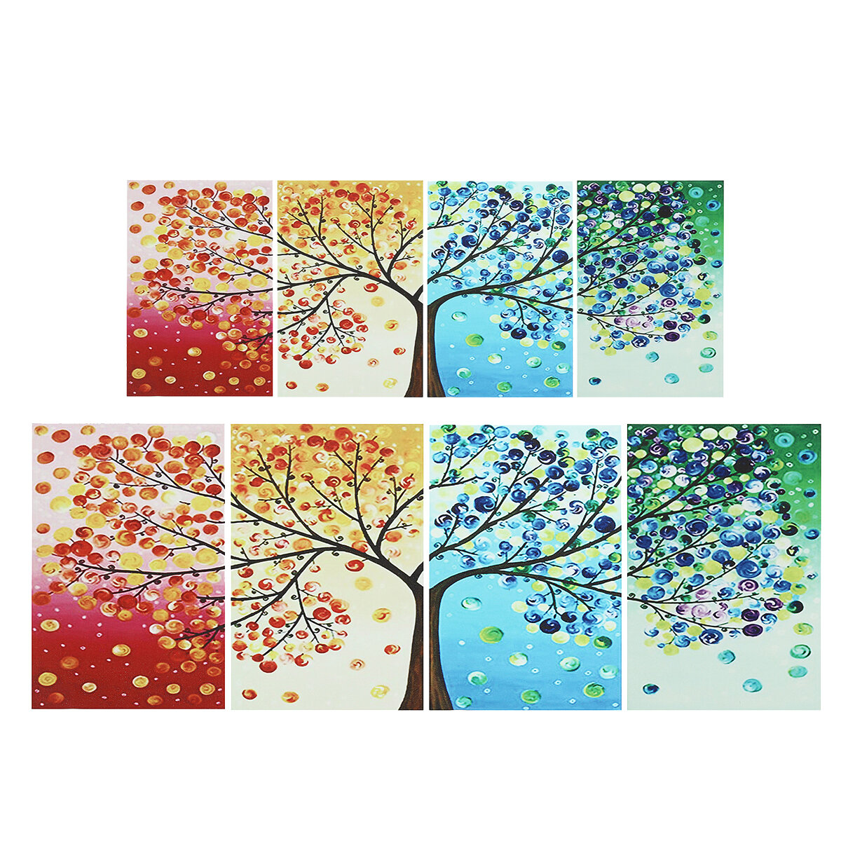 4 stks canvas print schilderij muur decor vier seizoenen en bomen muur opknoping decoratieve kunst f