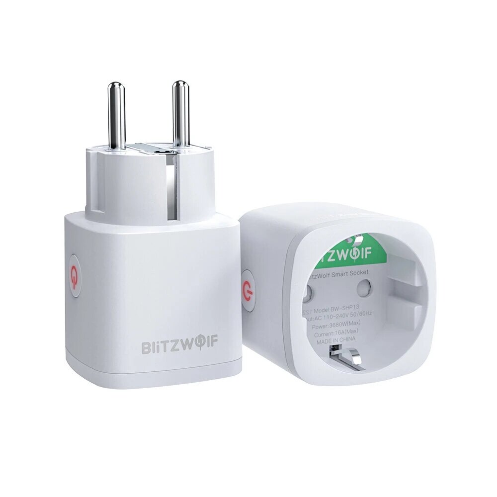 

[2 Pcs] BlitzWolf® BW-SHP13 ZΙgbee 3.0 Smart WIFI Socket 16A EU Plug Electricity Metering APP Remote Controller Timer Wo
