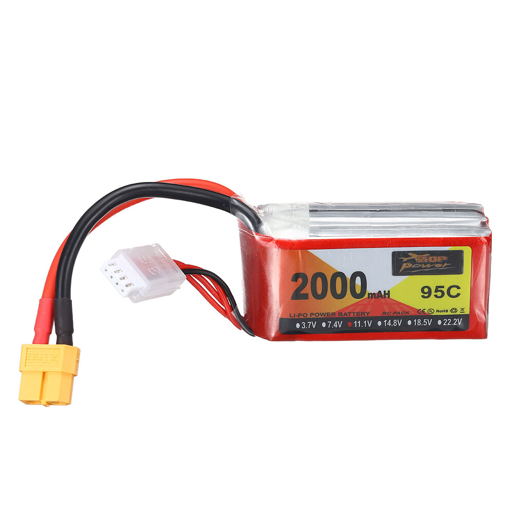 ZOP Power 7.4V 1800mAh 100C 2S LiPo Battery T Deans Plug for RC Car