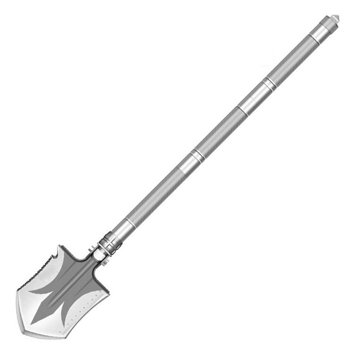 Разнофункциональная складная лопата из марганцевой стали и алюминиевого сплава с анти-скользящим покрытием, удобный инструмент для кемпинга.
