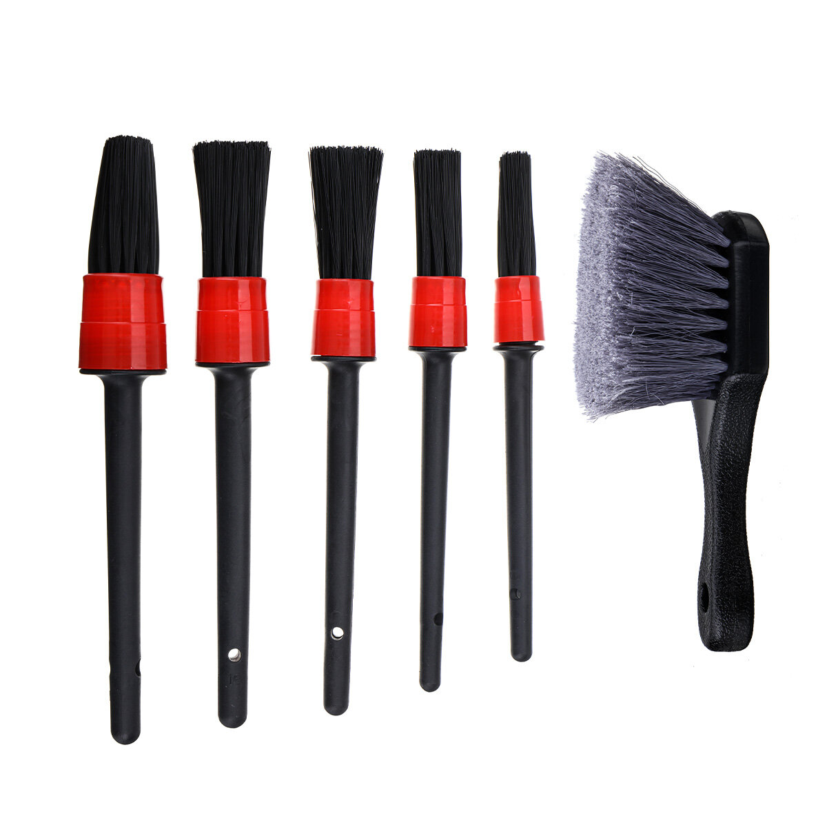 

6PCS Tire Detail Brush Crevice Cleaning Wash Tool Short Handle Brush SetInterior Exterior Leather Air Vents Care Clean