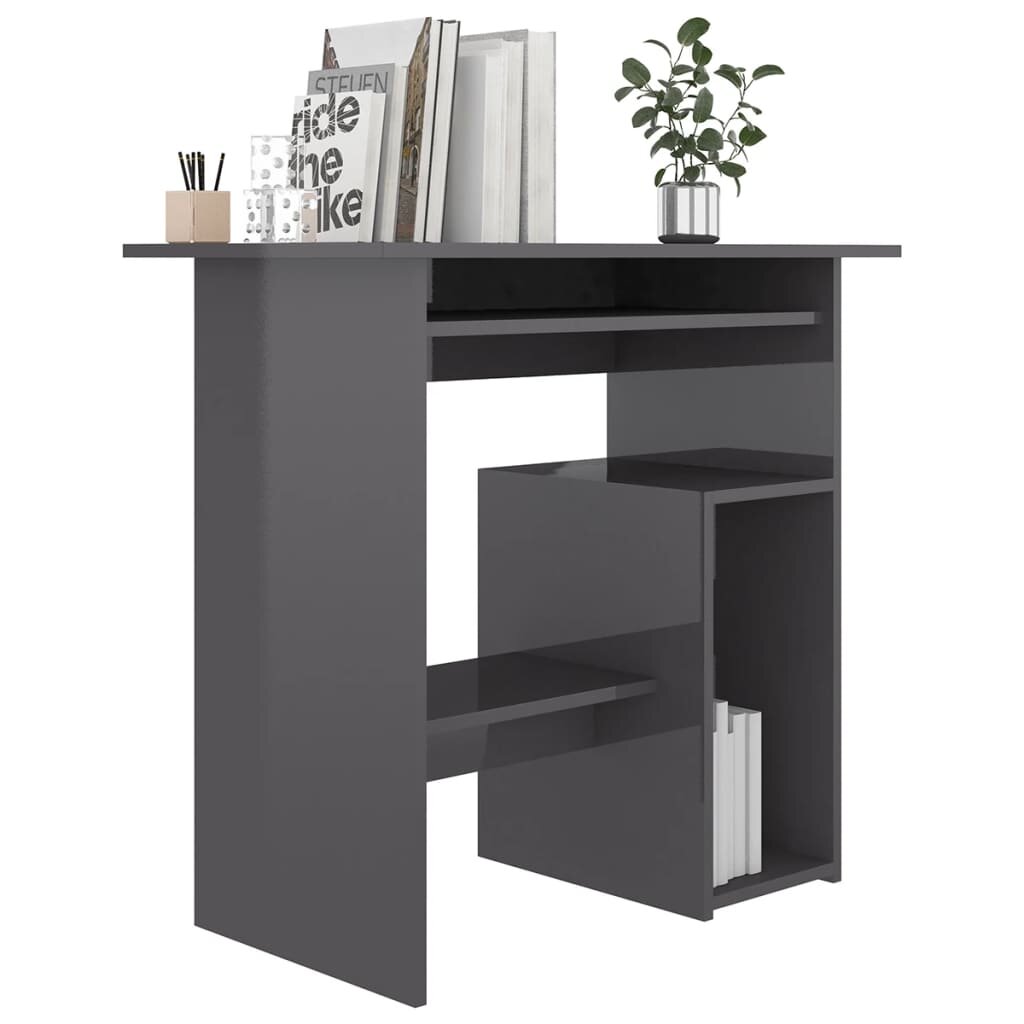 Desk High Gloss Gray 31.5