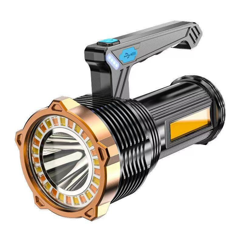 

XANES® 800LM LED+COB Handheld Flashlight Type-C USB Rechargeable Triple Light Source LED Searchlight Waterproof Floodlig
