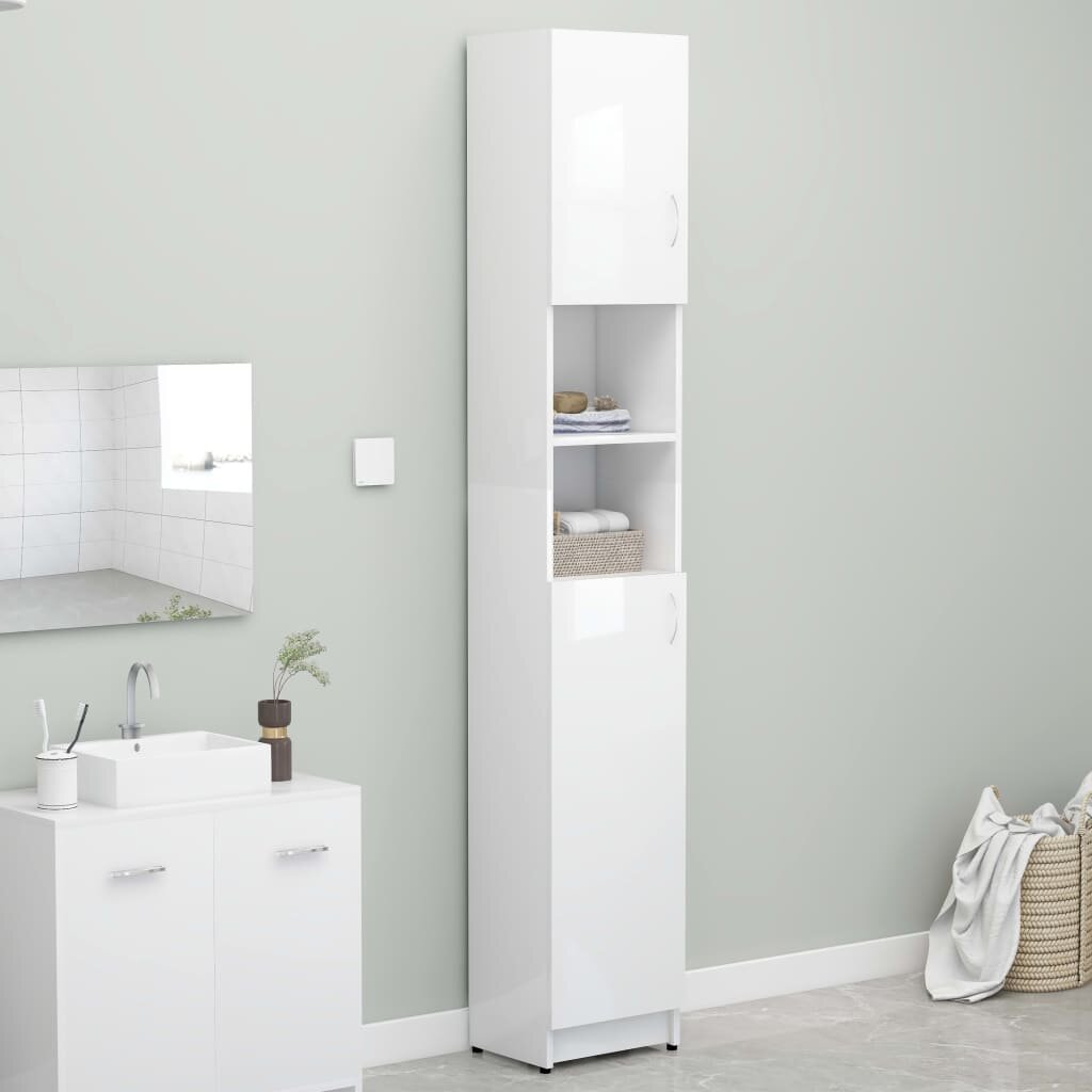 Bathroom Cabinet High Gloss White 12.6x10
