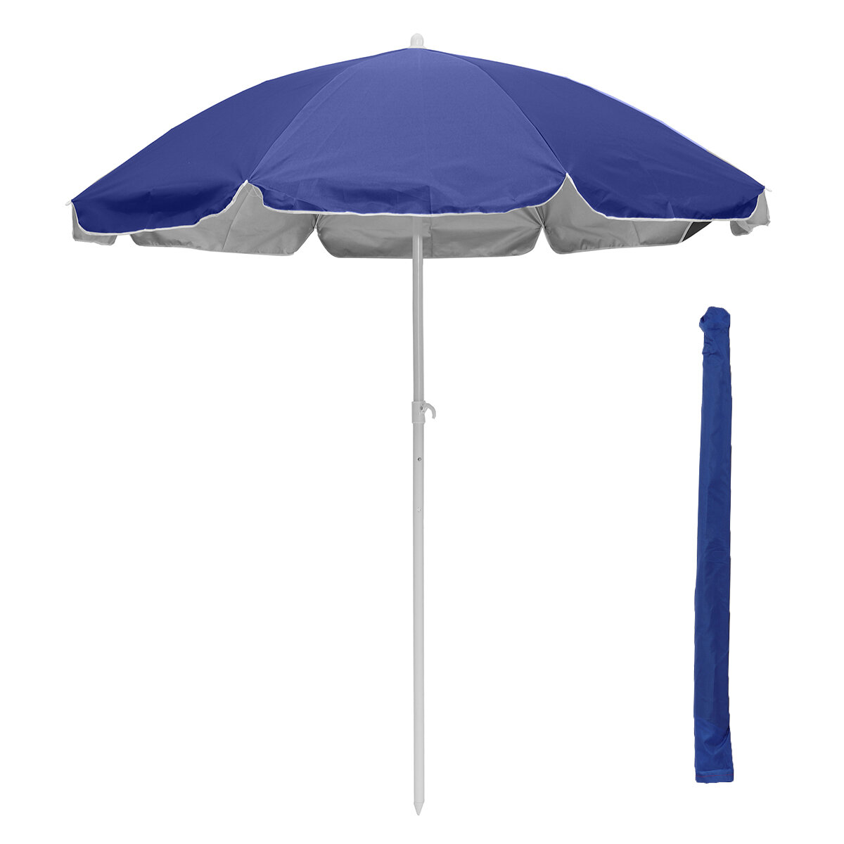 6ft Patio Beach Umbrella 8 Ribs Folding Windproof Rainproof UV-proof Sunshade Outdoor Market Garden Parasol