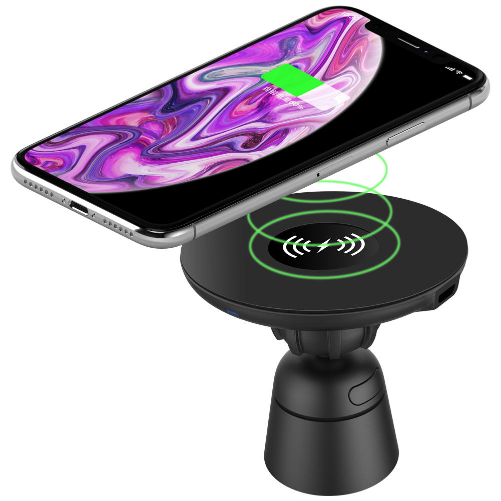 

QI 10W Nano Magnetic Car Wireless Fast Charger Air Vent Phone Holder Bracket for iPhone XS