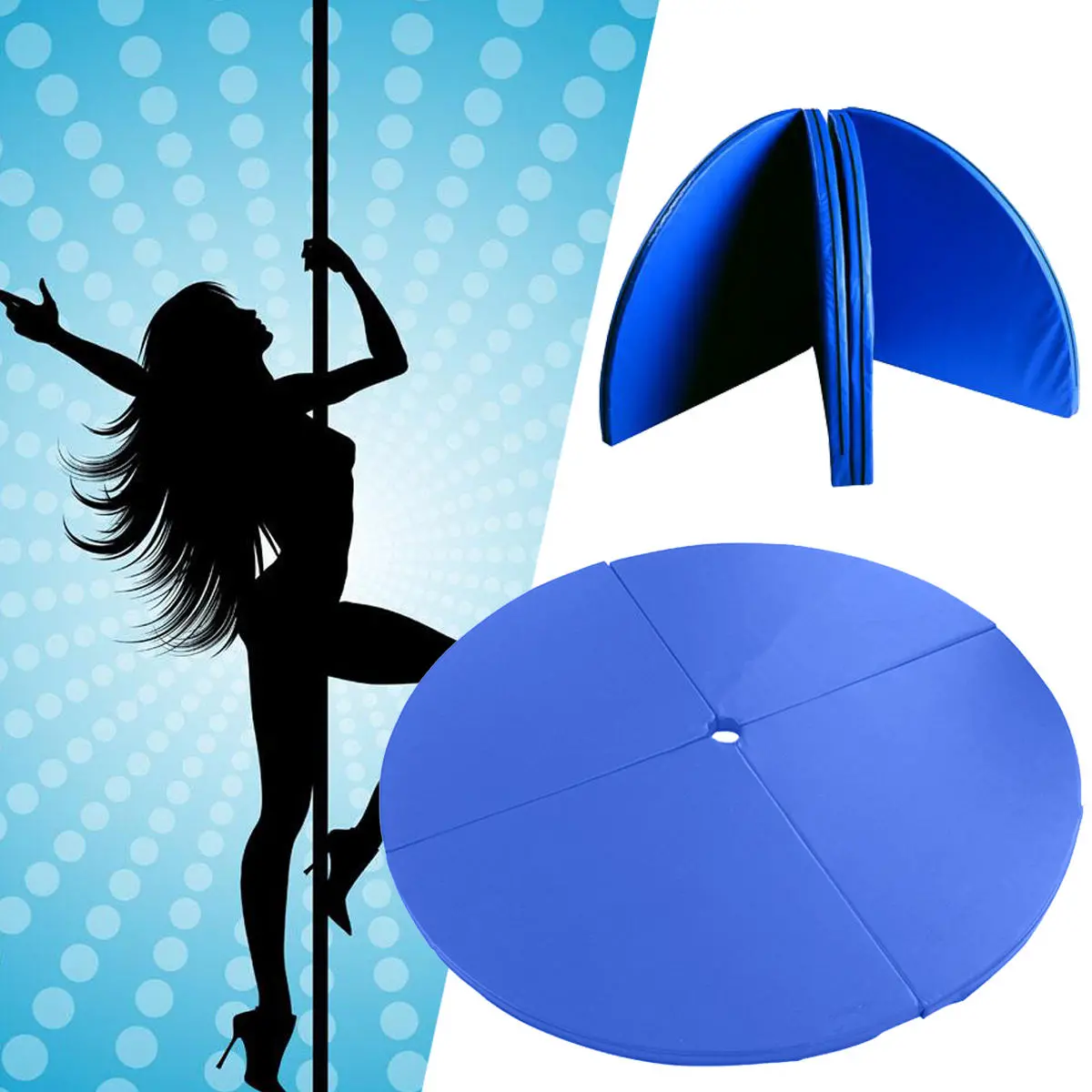 47x3 9inch 4 Folding Pole Dance Safety Mat Gym Exercise Fitness