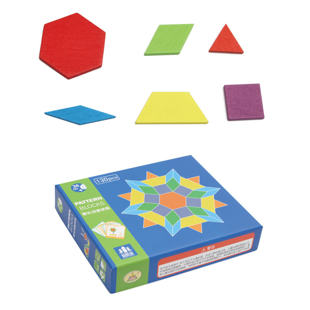 154 stks houten puzzel blokken set houten patroon blokken geometrische vorm puzzel tangram montessor