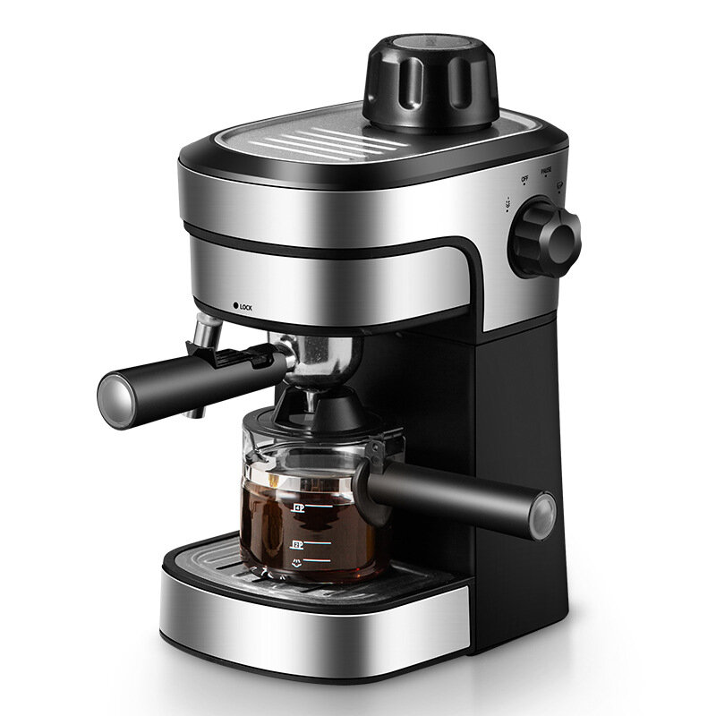 

ZZUOM Coffee Machine Small Size Italian Semi Automatic Espresso Coffee Maker Extraction Steam Milk Foam Coffee Instant H