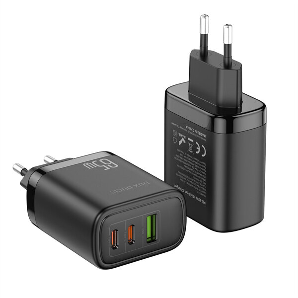 DUX DUCIS Super Si Chip Mini 65W Wall Charger Dual 65W USB-C PPS PD3.0 QC3.0 FCP SCP Fast Charging Adapter EU Plug Fast