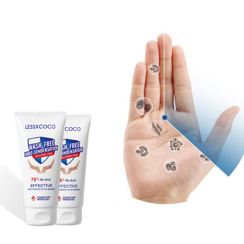 2 шт. 100 мл портативный дезинфицирующий гель для рук Wash Free 75% Alcohol Hand Soap Anti-bacteria Moisturizing Skin Bacteriostatic Ion Travel Cleaning